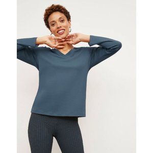 M.M. LAFLEUR asher tee shirt in pima cotton in deep sea size XS